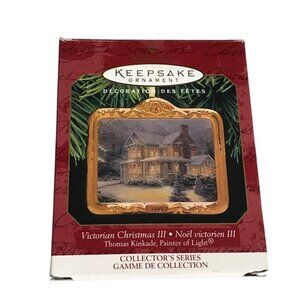 Thomas Kinkade Keepsake Ornament 1999 Victorian Christmas III Collectors Ceramic